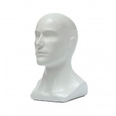 G-300W Голова мужская с плечами. Цвет: Белый глянец