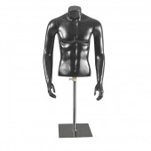 XM-1TB Торс мужской с подставкой. Цвет: Чёрный
