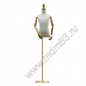 PBM-01 Манекен детский, с шарнирными руками. Цвет: Бежевый+золото