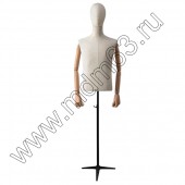 PPM-03 Манекен мужской, с шарнирными руками. Цвет: Бежевый+чёрный