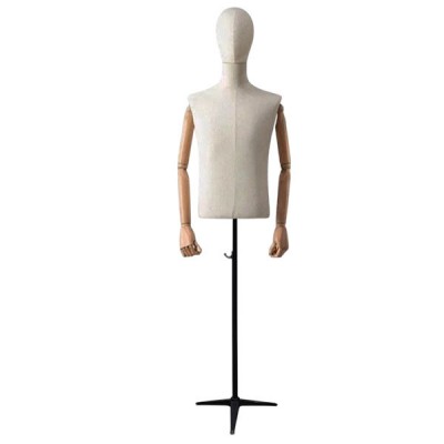 PPM-03 Манекен мужской, с шарнирными руками. Цвет: Бежевый+чёрный