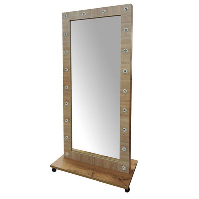 Зеркало гримёрное, на колёсах 1880*800мм. Цвет: Дуб сонома